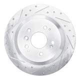 Dynamic Friction 2016-2025 Honda Pilot Rear Left Drilled & Slotted Silver Brake Rotor by Dynamic Friction Company 631-59062L
