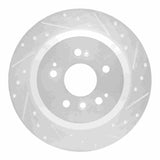Dynamic Friction 2016-2025 Honda Ridgeline Rear Right Drilled & Slotted Silver Brake Rotor by Dynamic Friction Company 631-59062R