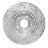 Dynamic Friction 2016-2022 Acura ILX Front Left Drilled & Slotted Silver Brake Rotor by Dynamic Friction Company 631-59063L