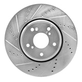 Dynamic Friction 2016-2022 Acura ILX Front Left Drilled & Slotted Silver Brake Rotor by Dynamic Friction Company 631-59063L