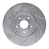Dynamic Friction 2016-2022 Acura ILX Front Right Drilled & Slotted Silver Brake Rotor by Dynamic Friction Company 631-59063R