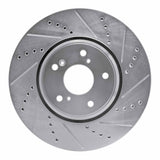 Dynamic Friction 2016-2022 Acura ILX Front Right Drilled & Slotted Silver Brake Rotor by Dynamic Friction Company 631-59063R