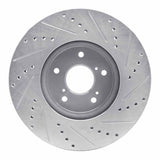 Dynamic Friction 2013-2025 Acura Integra Front Left Drilled & Slotted Silver Brake Rotor by Dynamic Friction Company 631-59064L