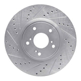 Dynamic Friction 2013-2025 Acura Integra Front Left Drilled & Slotted Silver Brake Rotor by Dynamic Friction Company 631-59064L