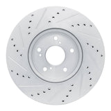 Dynamic Friction 2013-2025 Acura Integra Front Right Drilled & Slotted Silver Brake Rotor by Dynamic Friction Company 631-59064R