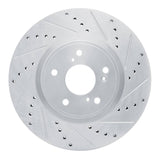 Dynamic Friction 2013-2025 Acura Integra Front Right Drilled & Slotted Silver Brake Rotor by Dynamic Friction Company 631-59064R