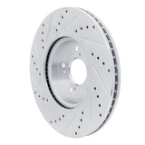 Dynamic Friction 2013-2025 Acura Integra Front Right Drilled & Slotted Silver Brake Rotor by Dynamic Friction Company 631-59064R