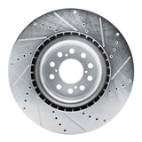 Dynamic Friction 2017-2025 Acura Integra Front Left Drilled & Slotted Silver Brake Rotor by Dynamic Friction Company 631-59065L