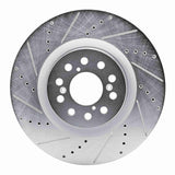 Dynamic Friction 2017-2025 Acura Integra Front Left Drilled & Slotted Silver Brake Rotor by Dynamic Friction Company 631-59065L