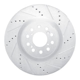 Dynamic Friction 2017-2025 Acura Integra Front Right Drilled & Slotted Silver Brake Rotor by Dynamic Friction Company 631-59065R