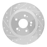 Dynamic Friction 2018-2025 Honda Odyssey Rear Left Drilled & Slotted Silver Brake Rotor by Dynamic Friction Company 631-59066L