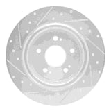 Dynamic Friction 2018-2025 Honda Odyssey Rear Right Drilled & Slotted Silver Brake Rotor by Dynamic Friction Company 631-59066R