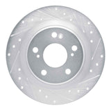 Dynamic Friction 2017-2025 Acura Integra Rear Right Drilled & Slotted Silver Brake Rotor by Dynamic Friction Company 631-59067R