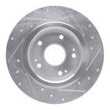 Dynamic Friction 2017-2020 Honda Civic Sedan Rear Left Drilled & Slotted Silver Brake Rotor by Dynamic Friction Company 631-59068L