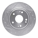 Dynamic Friction 2017-2020 Honda Civic Sedan Rear Left Drilled & Slotted Silver Brake Rotor by Dynamic Friction Company 631-59068L