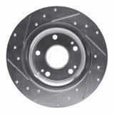 Dynamic Friction 2017-2020 Honda Civic Coupe Rear Right Drilled & Slotted Silver Brake Rotor by Dynamic Friction Company 631-59068R