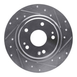Dynamic Friction 2017-2020 Honda Civic Coupe Rear Right Drilled & Slotted Silver Brake Rotor by Dynamic Friction Company 631-59068R
