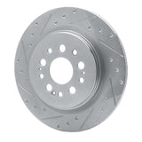 Dynamic Friction 2017-2025 Acura RDX Rear Left Drilled & Slotted Silver Brake Rotor by Dynamic Friction Company 631-59070L