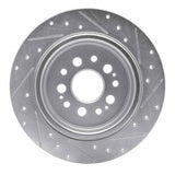 Dynamic Friction 2017-2025 Acura RDX Rear Left Drilled & Slotted Silver Brake Rotor by Dynamic Friction Company 631-59070L