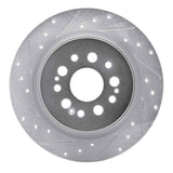 Dynamic Friction 2017-2025 Acura RDX Rear Left Drilled & Slotted Silver Brake Rotor by Dynamic Friction Company 631-59070L