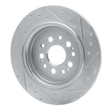 Dynamic Friction 2017-2025 Acura RDX Rear Left Drilled & Slotted Silver Brake Rotor by Dynamic Friction Company 631-59070L