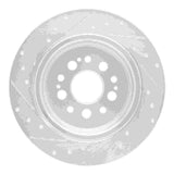 Dynamic Friction 2017-2025 Acura RDX Rear Right Drilled & Slotted Silver Brake Rotor by Dynamic Friction Company 631-59070R