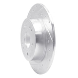 Dynamic Friction 2016-2025 Honda HR-V Rear Left Drilled & Slotted Silver Brake Rotor by Dynamic Friction Company 631-59071L