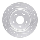 Dynamic Friction 2016-2025 Honda HR-V Rear Left Drilled & Slotted Silver Brake Rotor by Dynamic Friction Company 631-59071L
