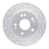 Dynamic Friction 2016-2025 Honda HR-V Rear Left Drilled & Slotted Silver Brake Rotor by Dynamic Friction Company 631-59071L