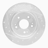 Dynamic Friction 2016-2025 Honda HR-V Rear Right Drilled & Slotted Silver Brake Rotor by Dynamic Friction Company 631-59071R