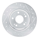Dynamic Friction 2022-2025 Acura Integra Rear Left Drilled & Slotted Silver Brake Rotor by Dynamic Friction Company 631-59073L