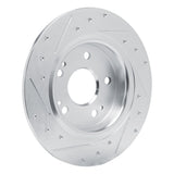 Dynamic Friction 2022-2025 Acura Integra Rear Left Drilled & Slotted Silver Brake Rotor by Dynamic Friction Company 631-59073L