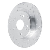 Dynamic Friction 2022-2025 Acura Integra Rear Right Drilled & Slotted Silver Brake Rotor by Dynamic Friction Company 631-59073R