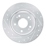 Dynamic Friction 2022-2025 Acura Integra Rear Right Drilled & Slotted Silver Brake Rotor by Dynamic Friction Company 631-59073R