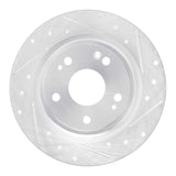 Dynamic Friction 2022-2025 Acura Integra Rear Right Drilled & Slotted Silver Brake Rotor by Dynamic Friction Company 631-59073R