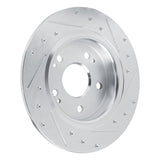 Dynamic Friction 2022-2025 Acura Integra Rear Right Drilled & Slotted Silver Brake Rotor by Dynamic Friction Company 631-59073R