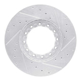 R1 Concepts 1995-2018 Mitsubishi Fuso FE Rear Left Drilled & Slotted Silver Brake Rotor by R1 Concepts 631-60003L