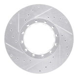 R1 Concepts 1995-2018 Mitsubishi Fuso FE Rear Left Drilled & Slotted Silver Brake Rotor by R1 Concepts 631-60003L