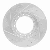 R1 Concepts 1995-2018 Mitsubishi Fuso FE Rear Right Drilled & Slotted Silver Brake Rotor by R1 Concepts 631-60003R