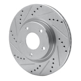 R1 Concepts 1982-1985 Mercedes-Benz 500SEC Front Left Drilled & Slotted Silver Brake Rotor