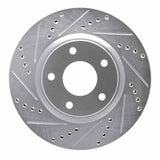 R1 Concepts 1982-1985 Mercedes-Benz 500SEC Front Left Drilled & Slotted Silver Brake Rotor