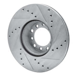 R1 Concepts 1972-1980 Mercedes-Benz 450SL Front Left Drilled & Slotted Silver Brake Rotor by R1 Concepts 631-63009L