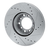 R1 Concepts 1972-1974 Mercedes-Benz 350SL Front Left Drilled & Slotted Silver Brake Rotor by R1 Concepts 631-63010L