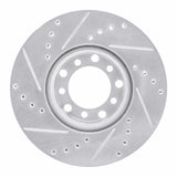 R1 Concepts 1972-1974 Mercedes-Benz 350SL Front Right Drilled & Slotted Silver Brake Rotor by R1 Concepts 631-63010R
