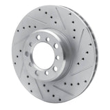 R1 Concepts 1985-1991 Mercedes-Benz 420SEL Front Right Drilled & Slotted Silver Brake Rotor by R1 Concepts 631-63017R