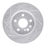 R1 Concepts 1992-1999 Mercedes-Benz S500 Rear Left Drilled & Slotted Silver Brake Rotor by R1 Concepts 631-63024L