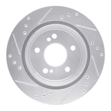 R1 Concepts 1992-1994 Mercedes-Benz E500 Rear Right Drilled & Slotted Silver Brake Rotor by R1 Concepts 631-63025R