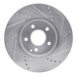 Dynamic Friction 2003-2009 Mercedes-Benz E350 Front Left Drilled & Slotted Silver Brake Rotor by Dynamic Friction Company 631-63050L