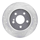 Dynamic Friction 2003-2006 Mercedes-Benz SL500 Rear Left Drilled & Slotted Silver Brake Rotor by Dynamic Friction Company 631-63071L
