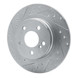 Dynamic Friction 2008-2015 Mercedes-Benz C300 Sedan Rear Left Drilled & Slotted Silver Brake Rotor by Dynamic Friction Company 631-63086L